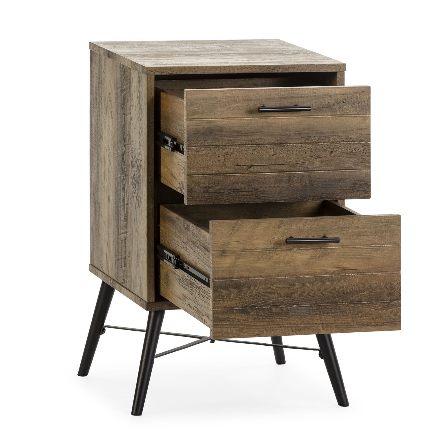 Table De Chevet Clavel 2 Tiroirs Couleur Rustique