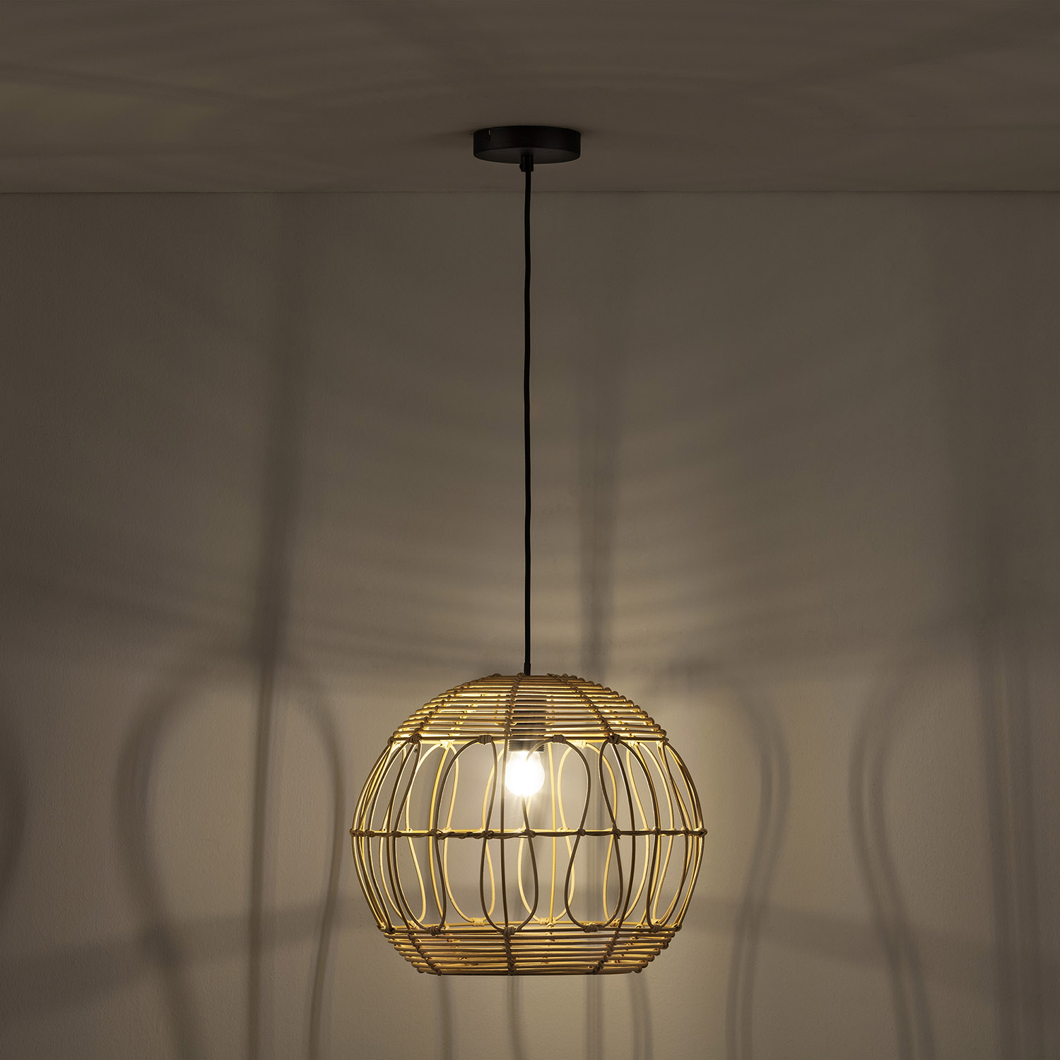 Suspension Kaede En Rotin Naturel, Diamètre 39 Cm