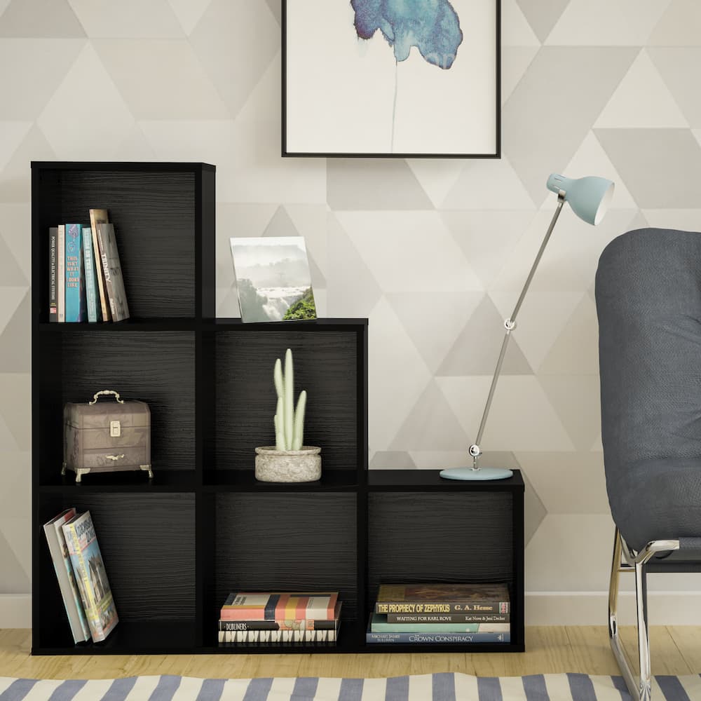Click Furniture Grid Bookcase Black