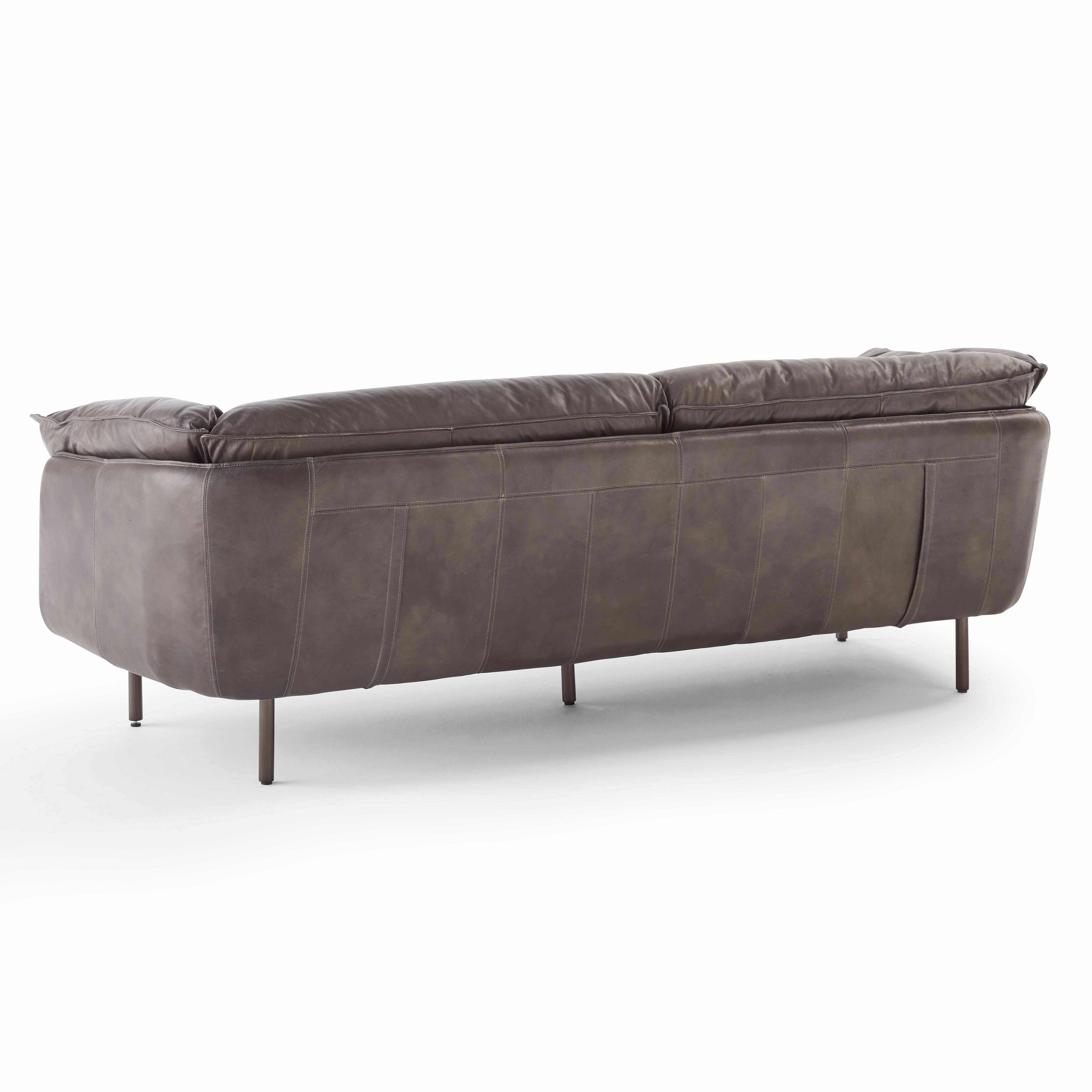 Canapé En Cuir 3 Places Gris