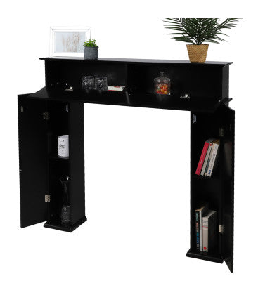 Cadre Cheminée Décoratif Bois Marron Clair Rustique 98x97x22,5