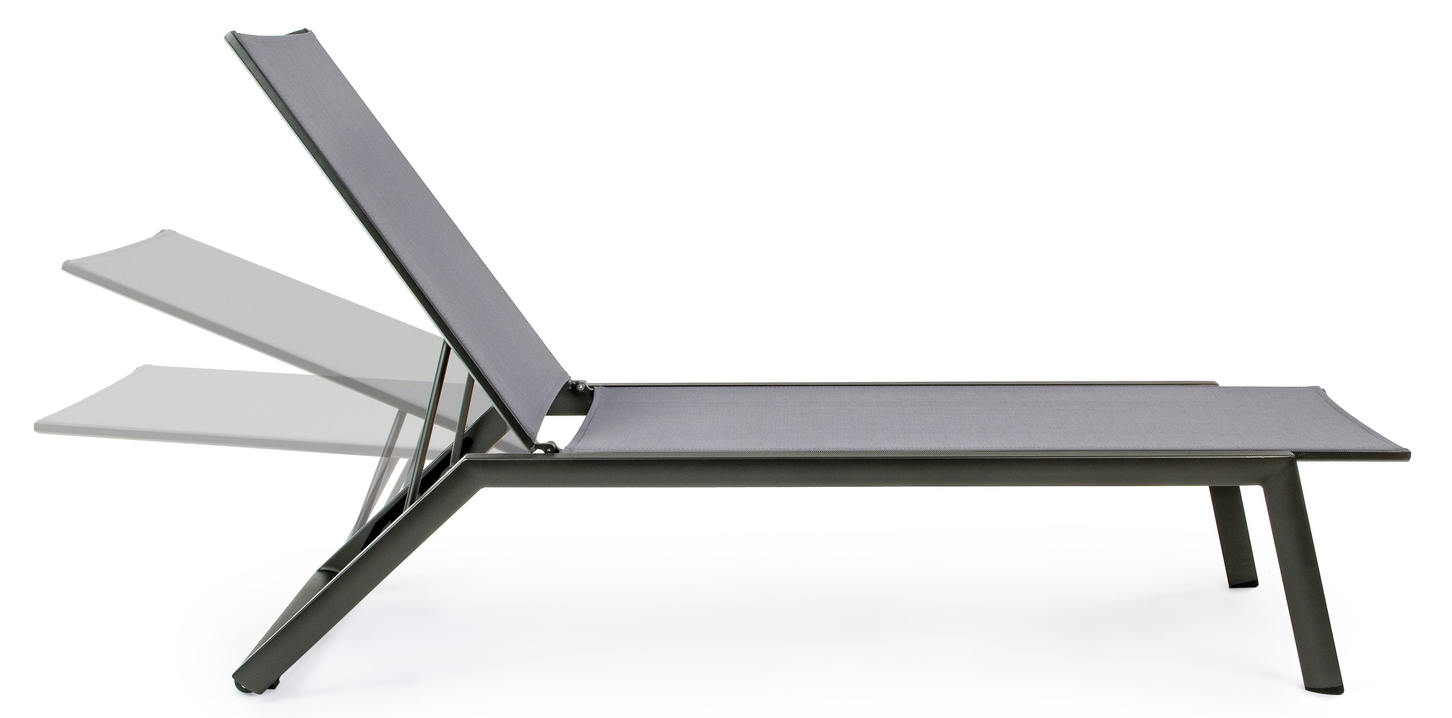 Chaise Longue Aluminium Anthracite Avec Roue Cadia Lot De 4 à Prix