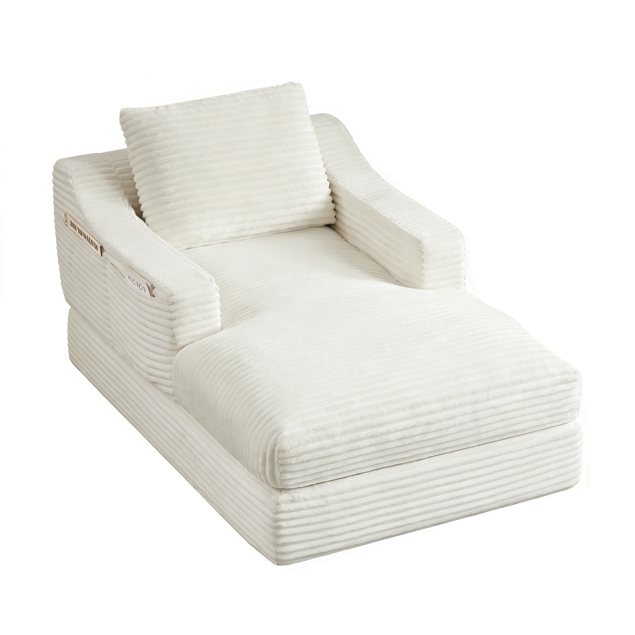 Fauteuil convertible blanc sur fond blanc