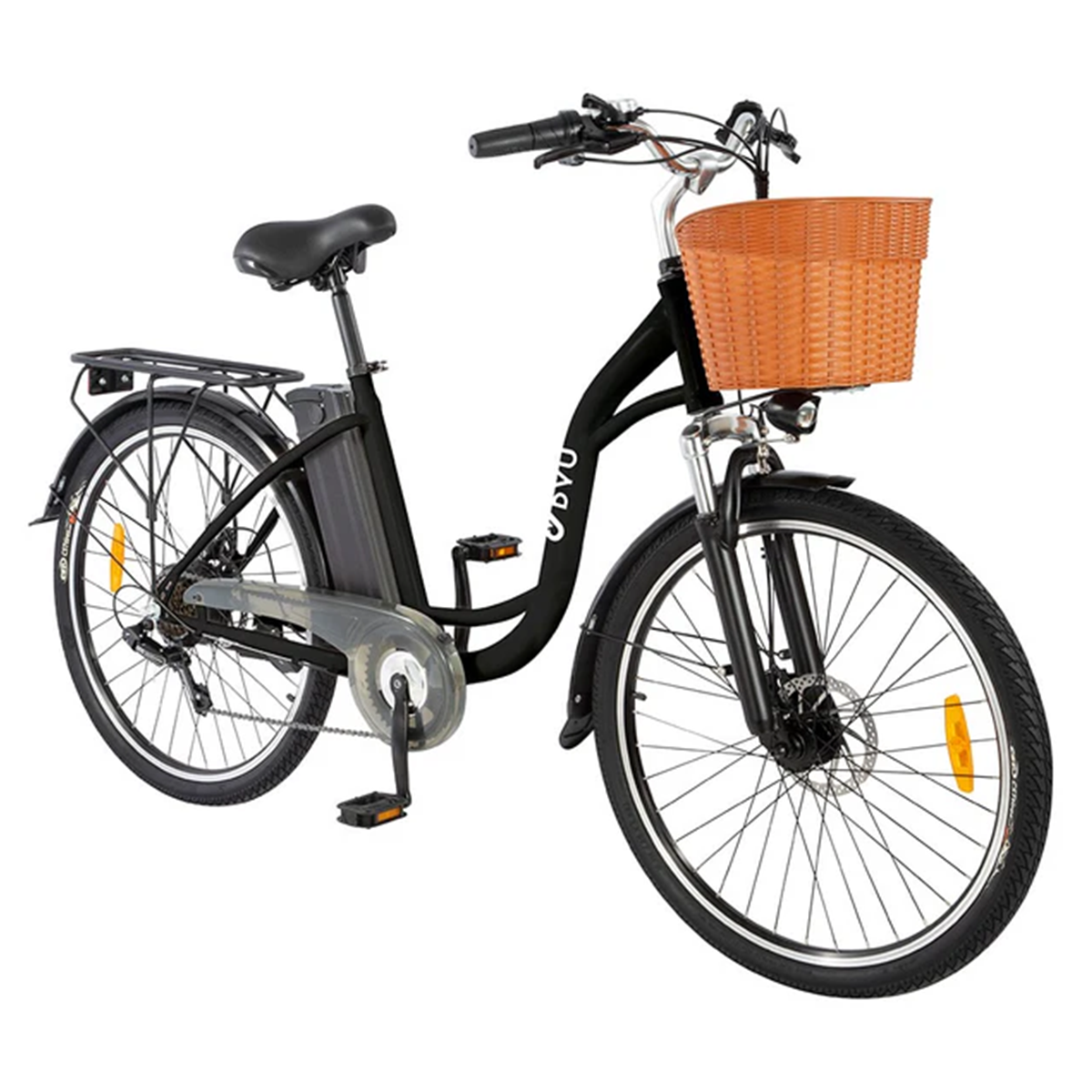 Vélo Électrique Ville Dyu C6 250w 36v 12,5ah Avec Panier Et Porte-bagages Arrière Noir