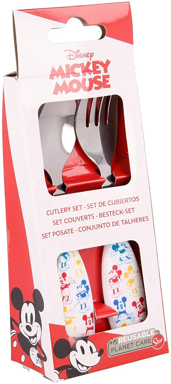 Stor - Set De 2 Couverts Métalique Pour Enfant "mickey"