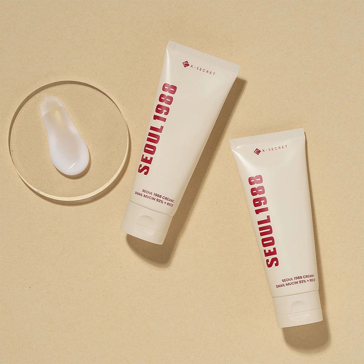 Textúra krému K-SECRET SEOUL 1988 Snail Mucin 93% a Rice