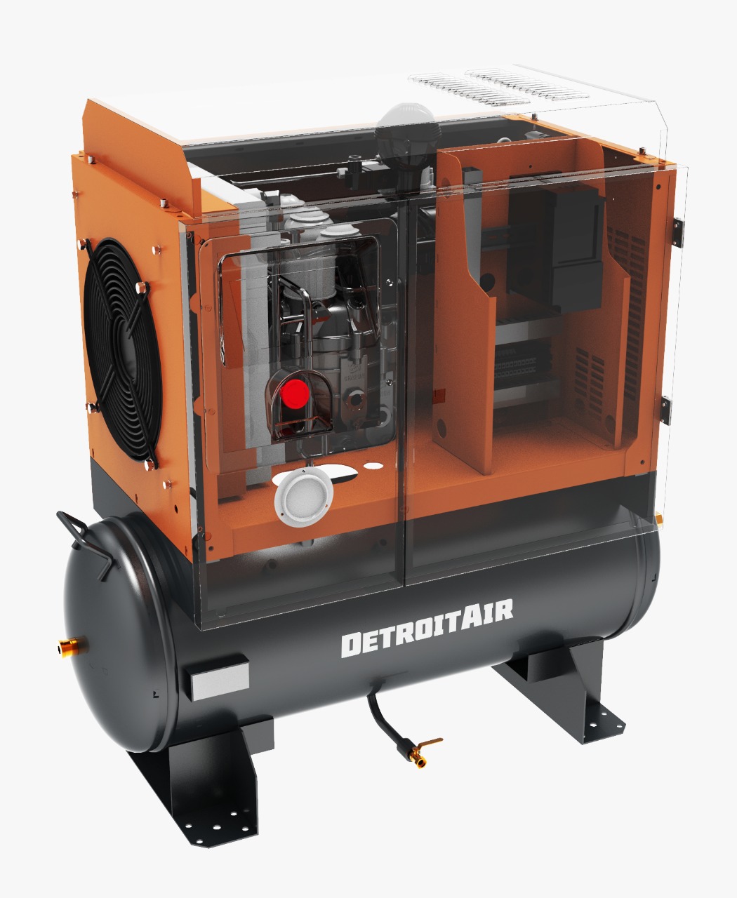 Air Compressor DETROIT Rotary Screw 7.5Hp (5.5kw) 220V Energy Saving Variable Speed Drive