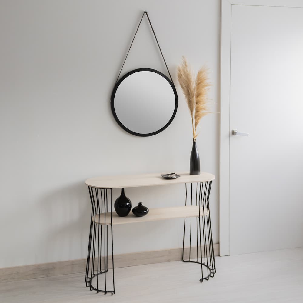 Infinity Console Table Black and Cream