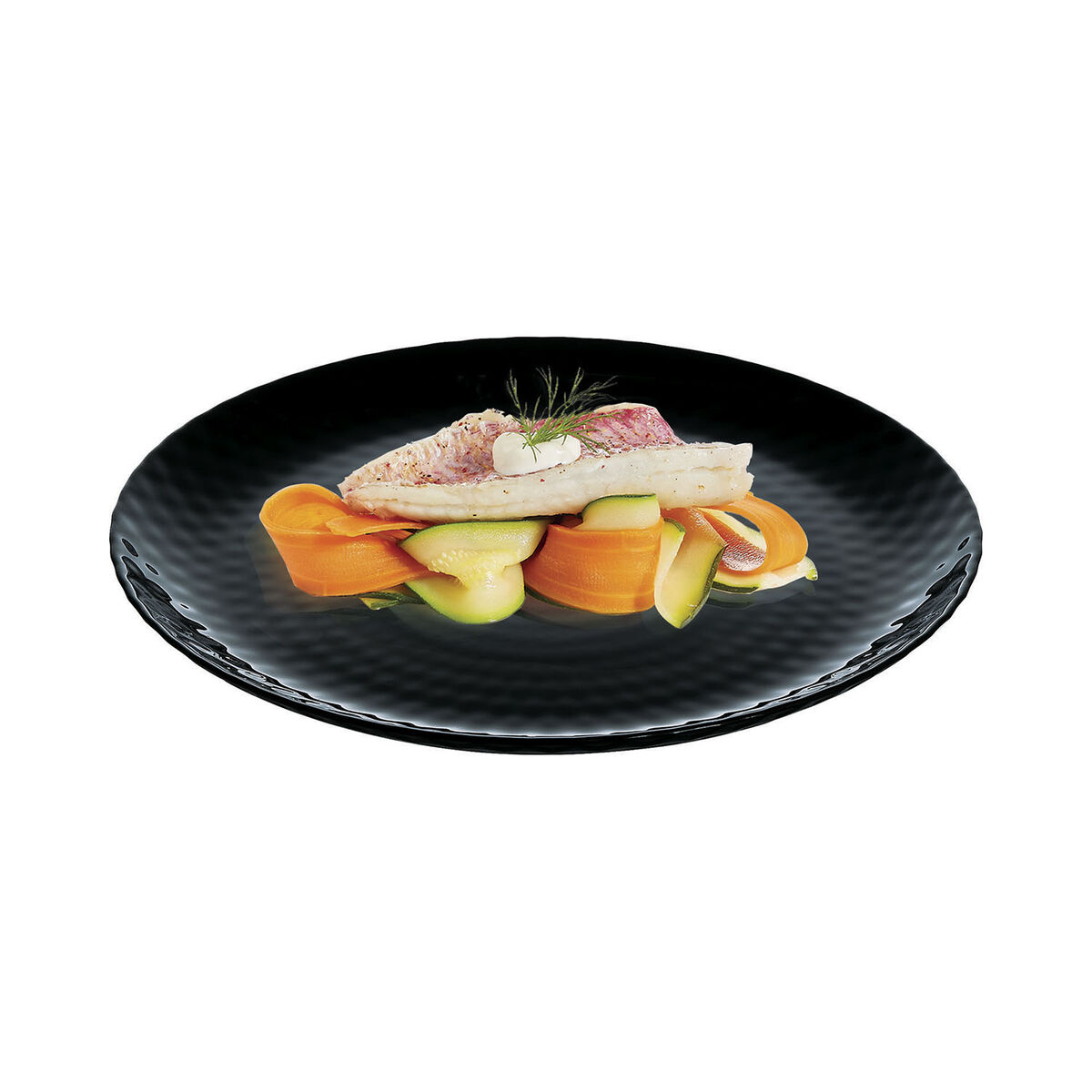 Assiette Plate Luminarc Pampille Noir Verre (25 Cm) (24 Unités)