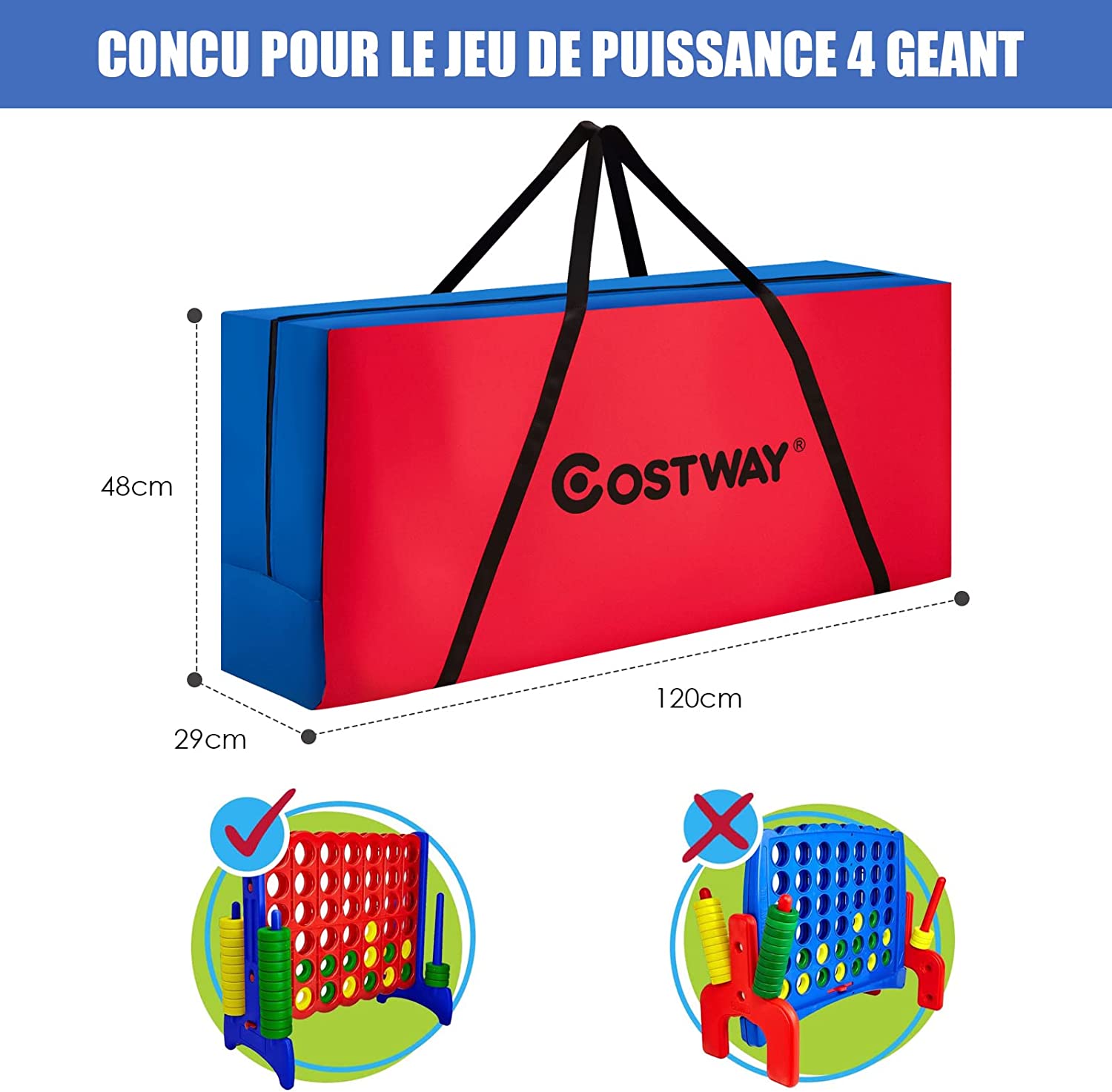 Qqmora Sac à tricoter Sac de rangement pour tricot en tissu Oxford, sac de rangement pour fils