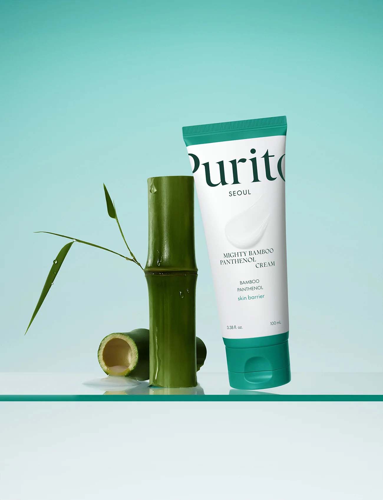 Detail krému Purito Mighty Bamboo Panthenol Cream