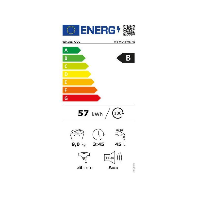 Pack Whirlpool Lave-linge Frontal 9kg 1400trs/min + Sèche-linge Pompe À Chaleur 8kg