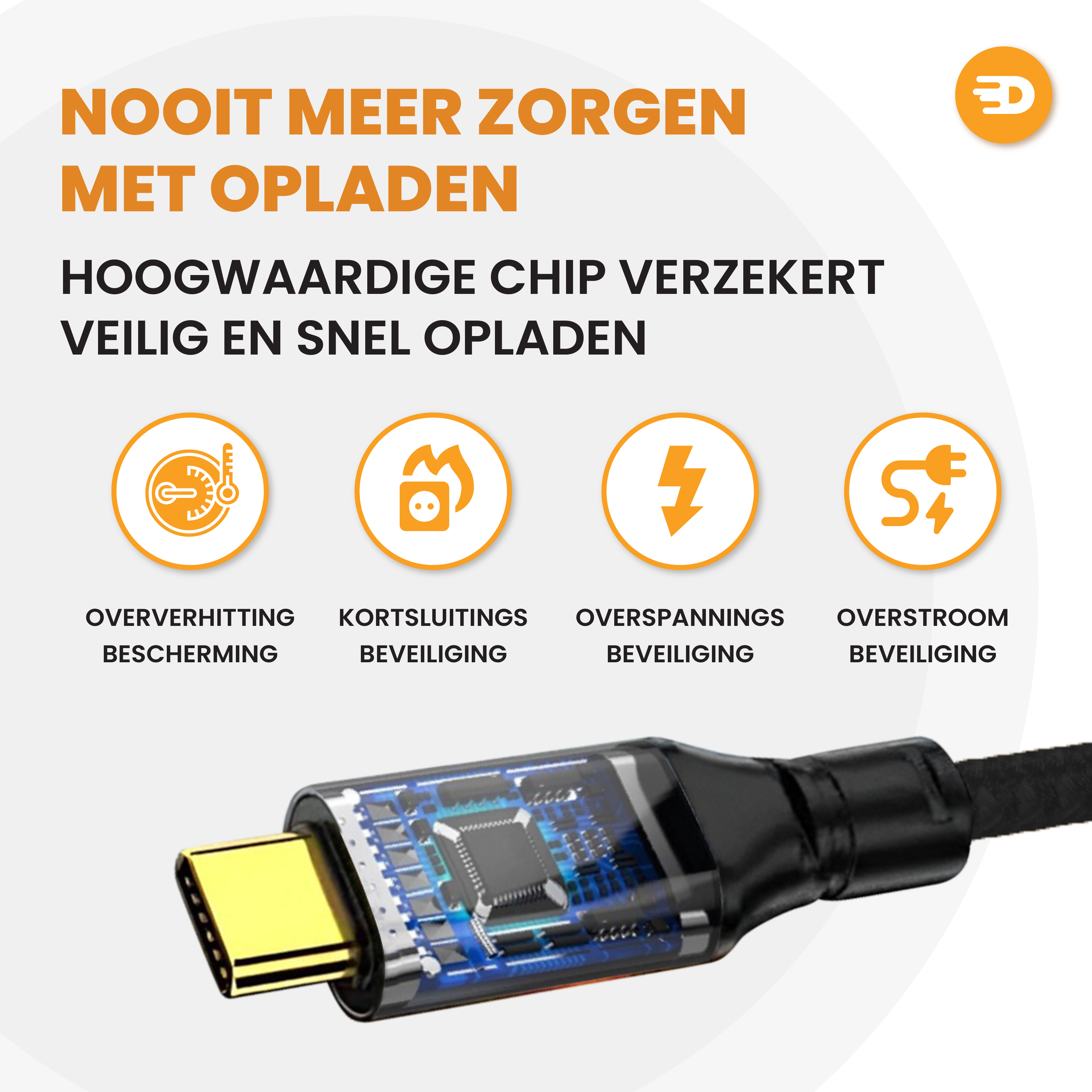 Drivv. USB-C naar USB-C Kabel 3 Meter