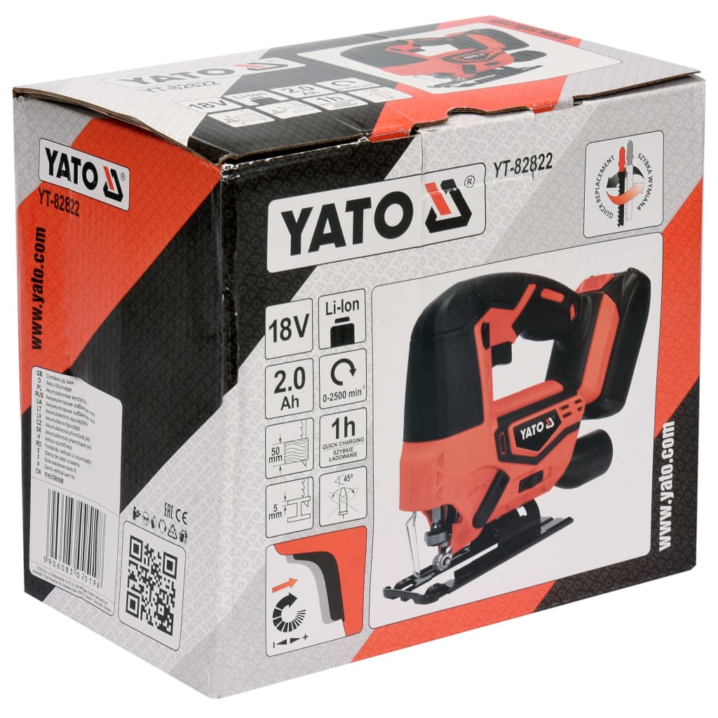 Scie Sauteuse Avec Batterie Li-ion 2,0ah 18v Yato