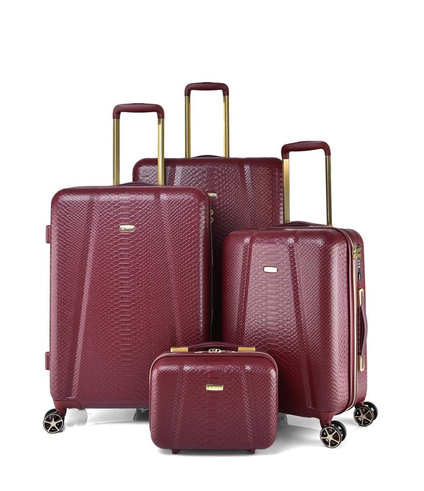 Track Luggage Set (16"/20"/24"/28"),4 Pieces,Red