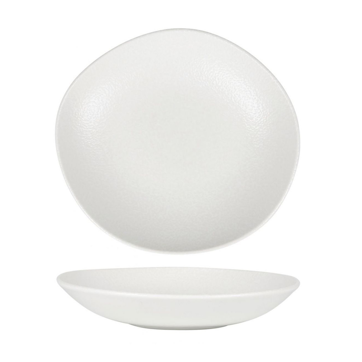 Service D'assiettes Ovales De 6 Pièces Creuses Et Empilables 620g Vio, Plat À Soupe En Porcelaine Blanche -d: 26 X 24 Cm