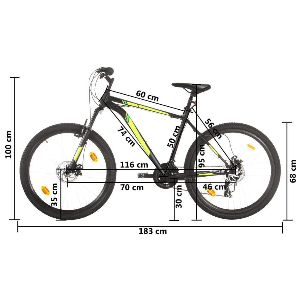 Vélo De Montagne 21 Vitesses Roues De 27,5 Pouces 50 Cm Noir Vidaxl