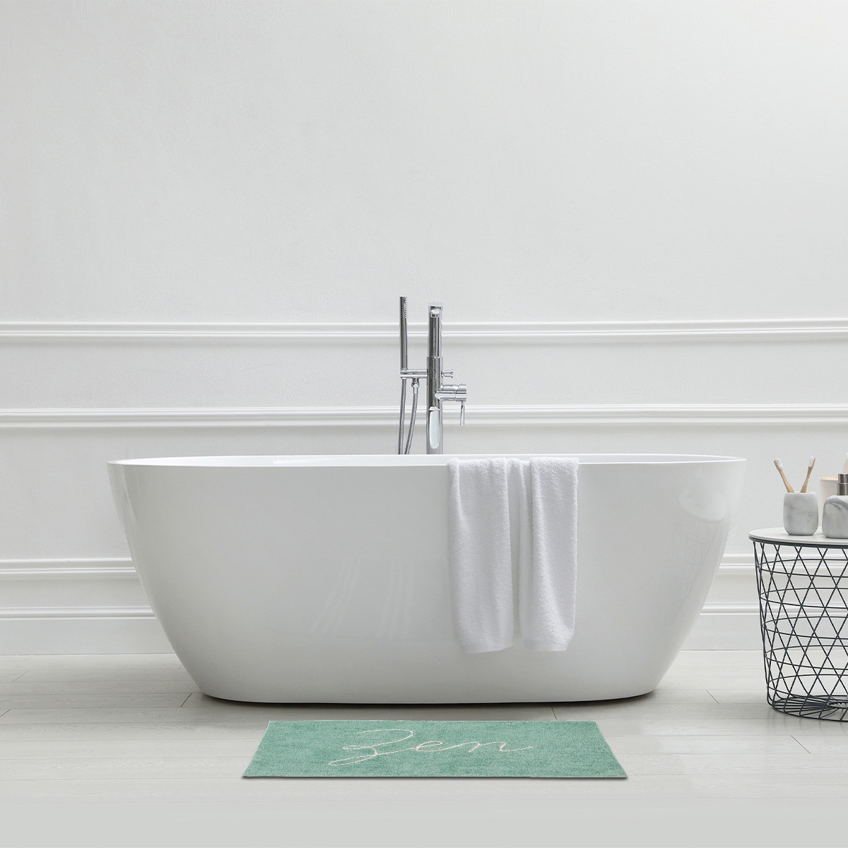 Tapis De Bain En Coton Fantaisie Vert 50x80cm