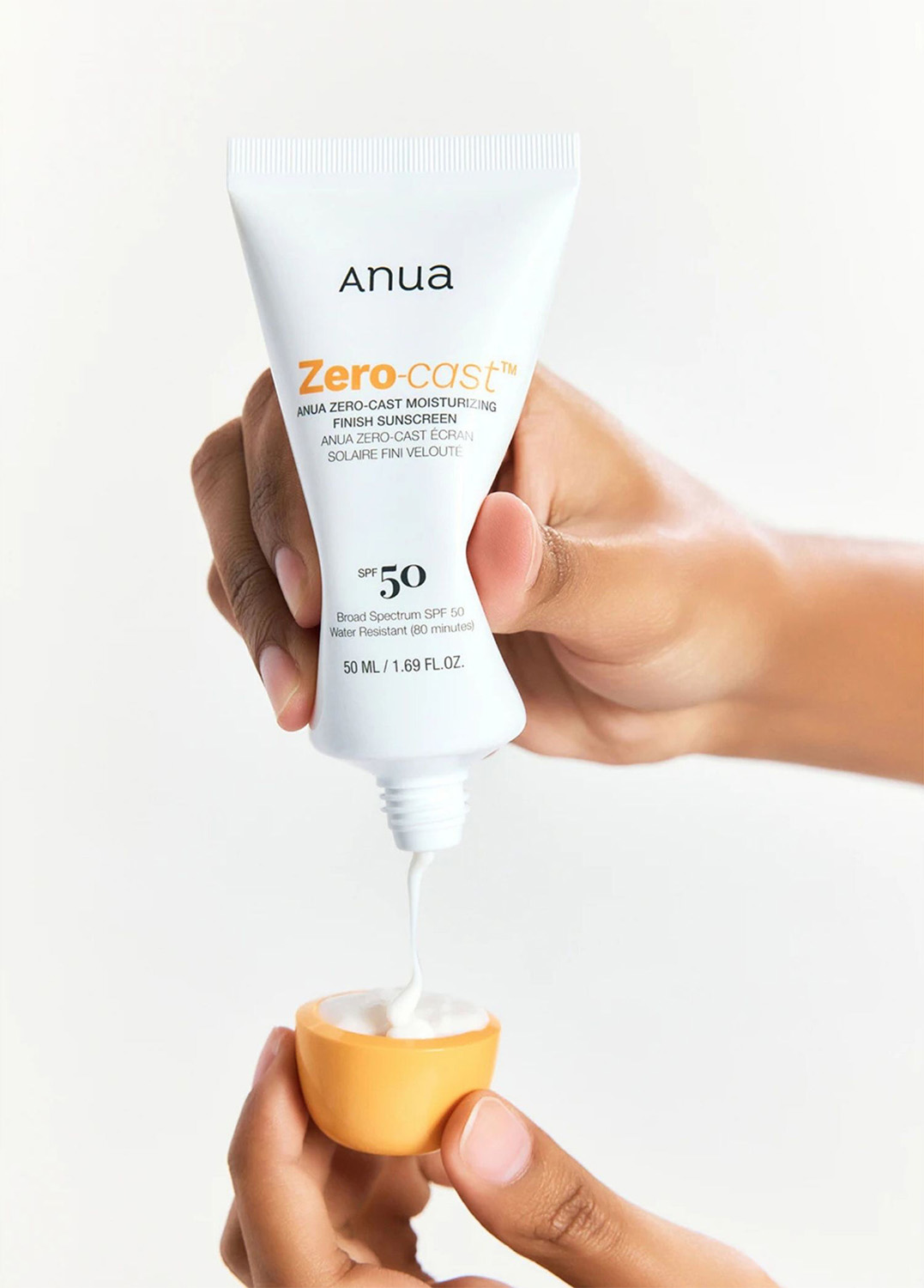 Ľahká textúra opaľovacieho krému ANUA Zero Cast SPF 50