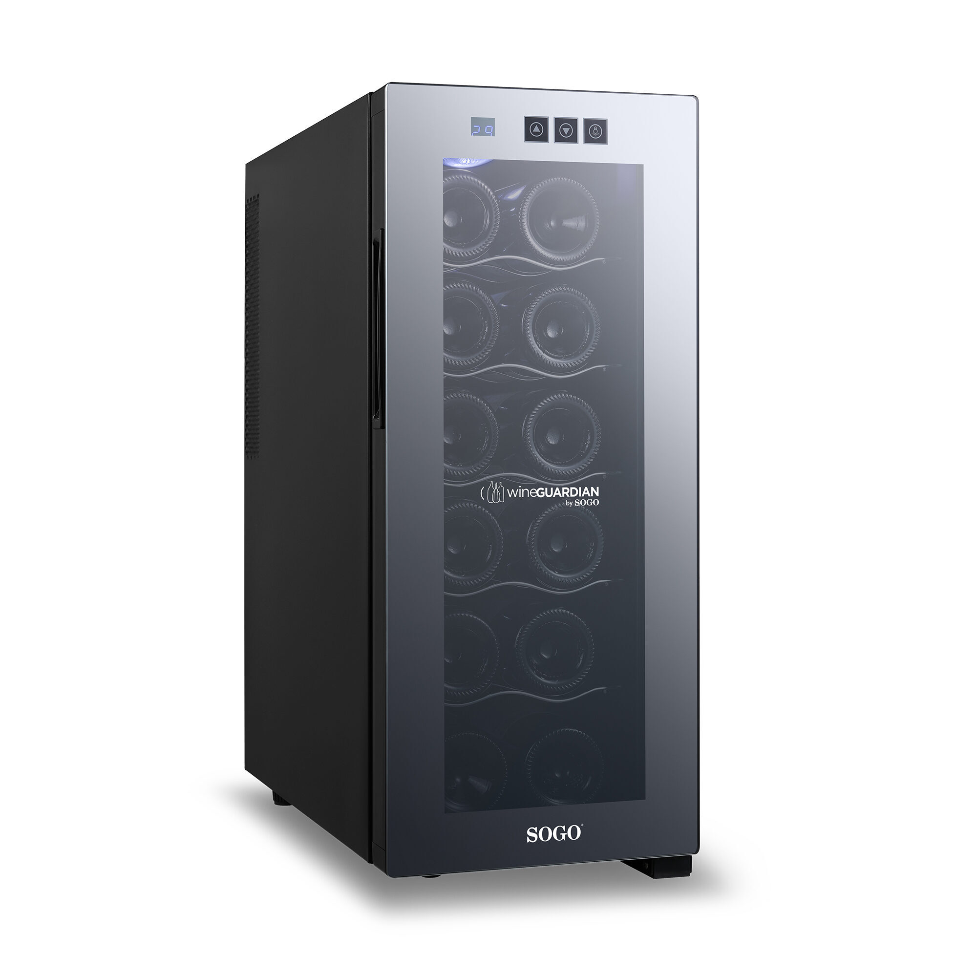 SOGO Cantinetta Vino 12 Bottiglie 33L con Ripiani Cromati e Display LED Touch