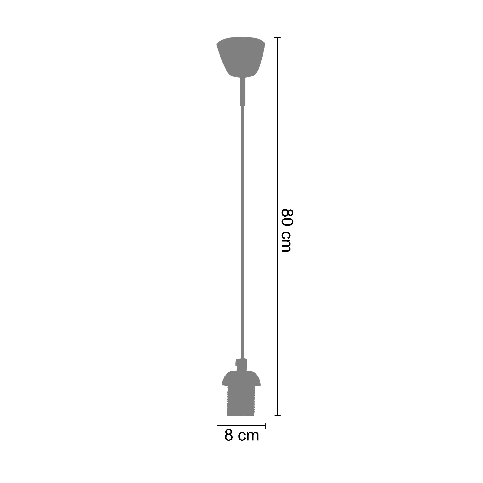 *suspension Tosel ,métal,rouge,h80xd8xp8cm