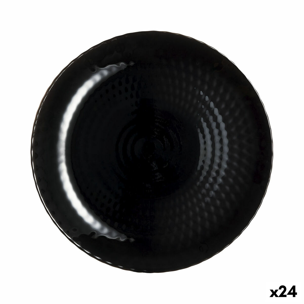 Assiette À Dessert Luminarc Pampille Noir Verre (19 Cm) (24 Unités)