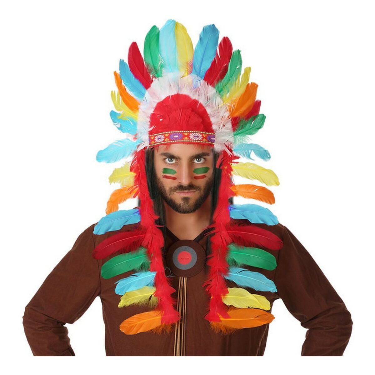 Houppe Multicouleur Amérindien Plumes (29 X 90 Cm)