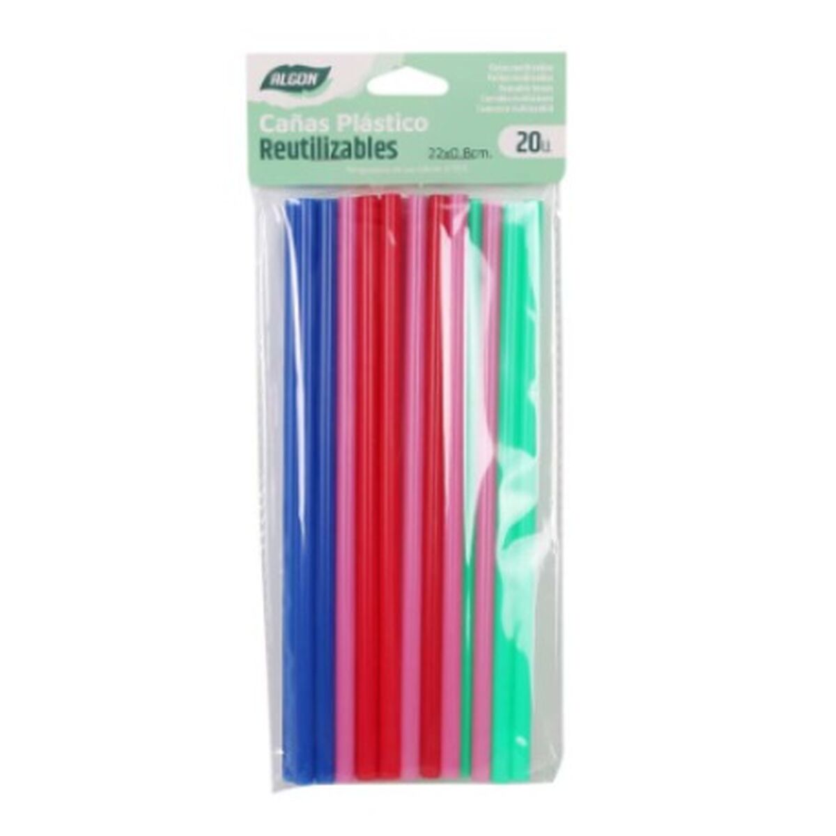 Pailles Réutilisables Algon Multicouleur Plastique 22 Cm 25 Unités