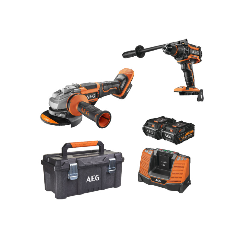 Meuleuse AEG Brushless 18V - 2 Batteries 5.0 Ah - Chargeur - BEWS18