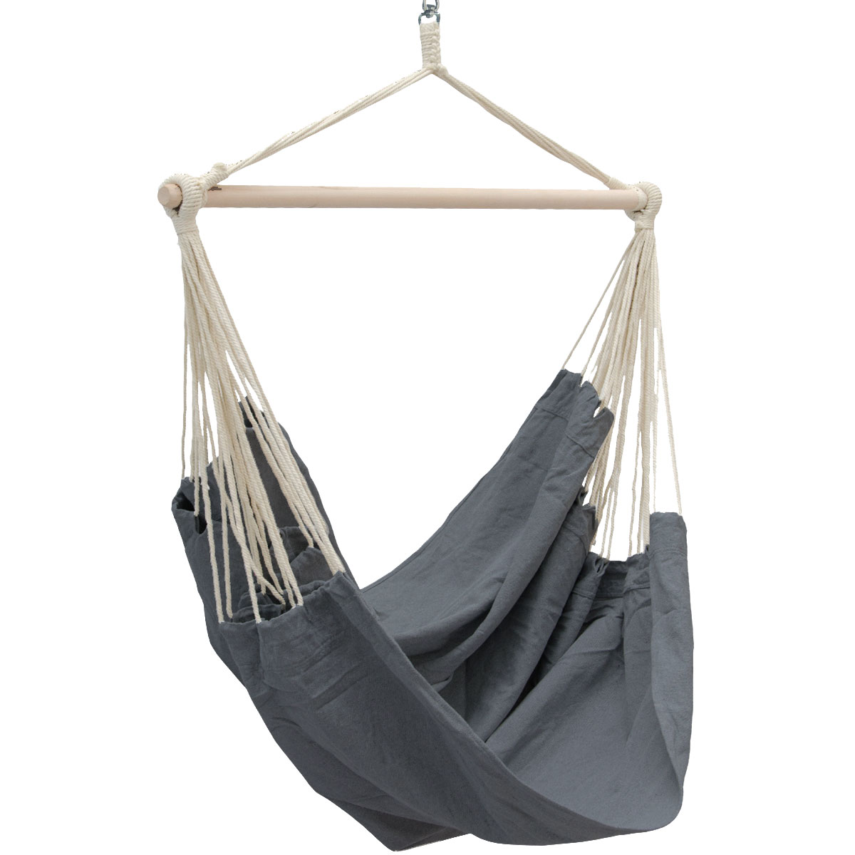 Siège Suspendu Xxl En Toile Hamac Jusqu'à 150 Kg - 185 X 130 Cm - Gris Anthracite