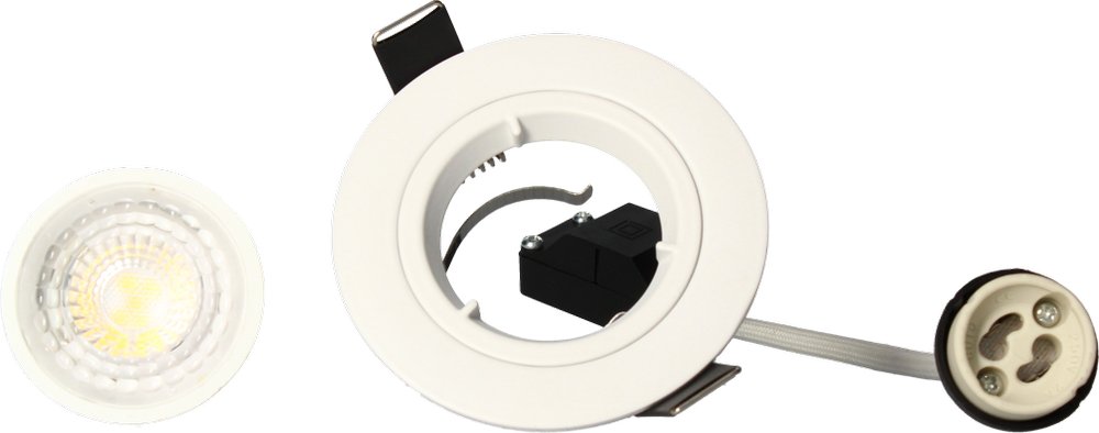 Lot 5 Spots Encastrables Blanc Saphyr Gu10 5w 380lm Blanc Chaud
