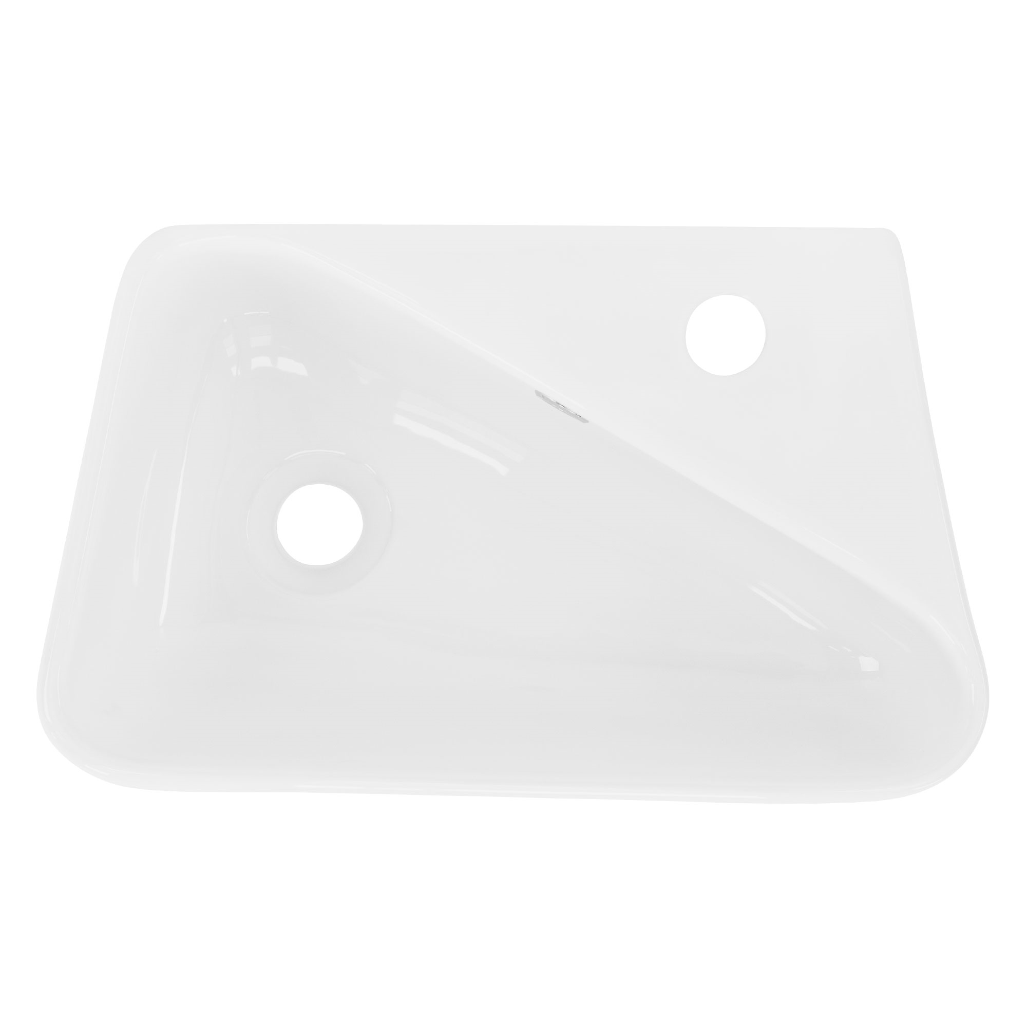 Lavabo En Céramique Blanc Lave-mains Avec Garniture Vidage Chrome 450x270x130 Mm