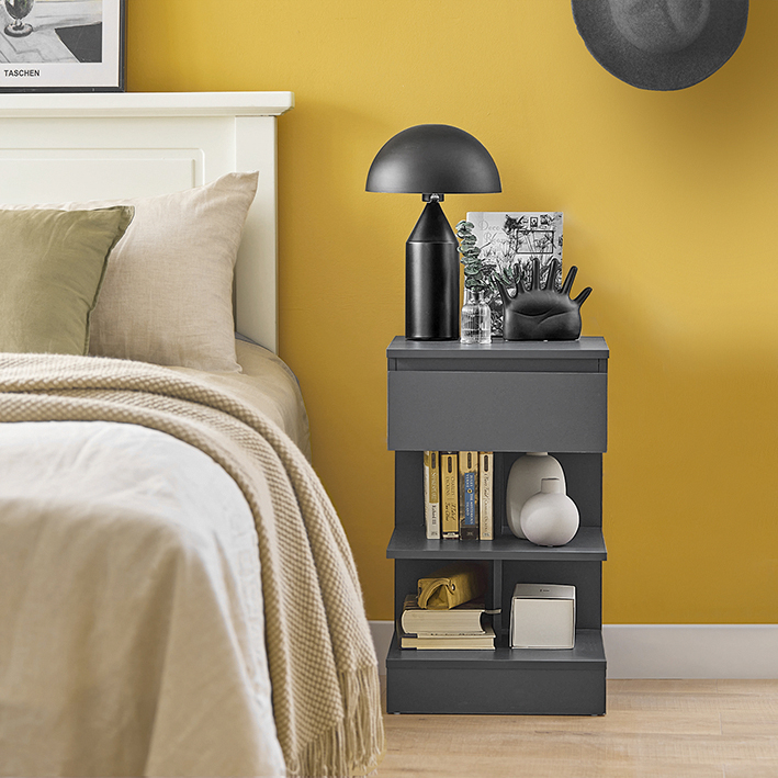 Table De Chevet Gris Fbt49-hg