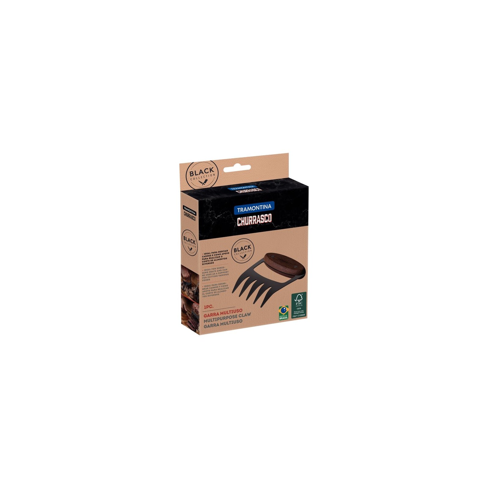 Griffe Ours Pour Barbecue Churrasco, Inox Et Bois Tramontina