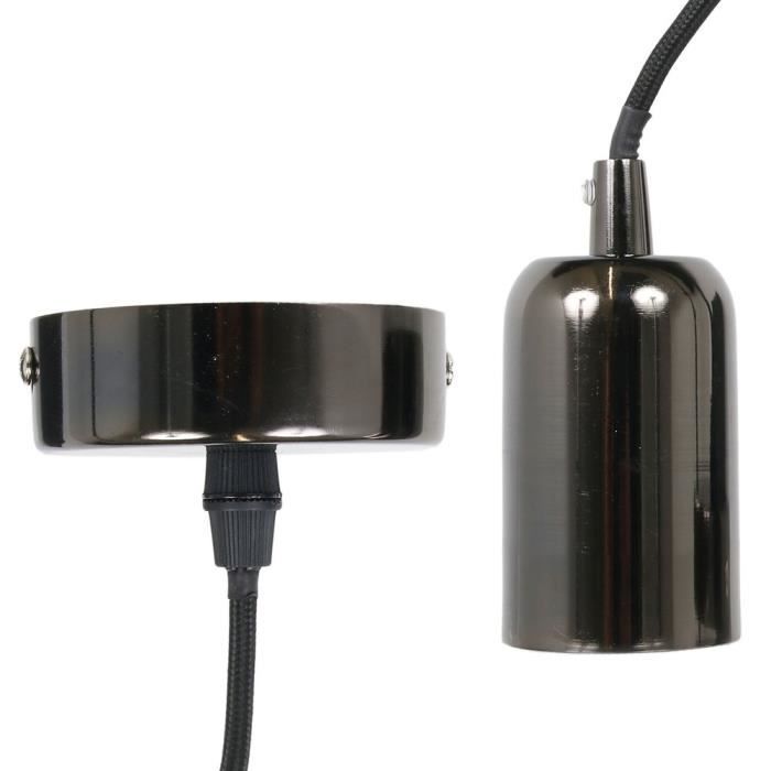 Paris Suspension Vintage - Noir Aluminium - Câble Noir