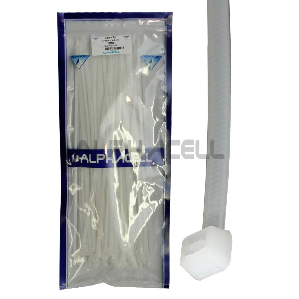 CABLE TIE - 370mmx4.8mm WHITE (100) Z