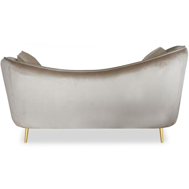 Paris Prix - Canapé 2 Places En Velours "brados" 165cm Taupe