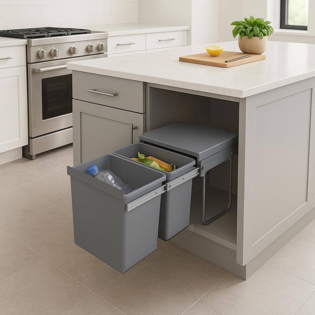 Poubelle Encastrée Hype Gris Abs 36l