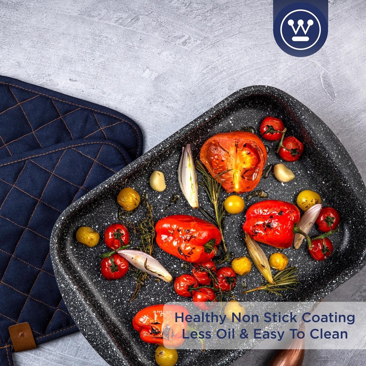Westinghouse - Plat De Cuisson 35 Cm - Antiadhésive - Marbre Noir