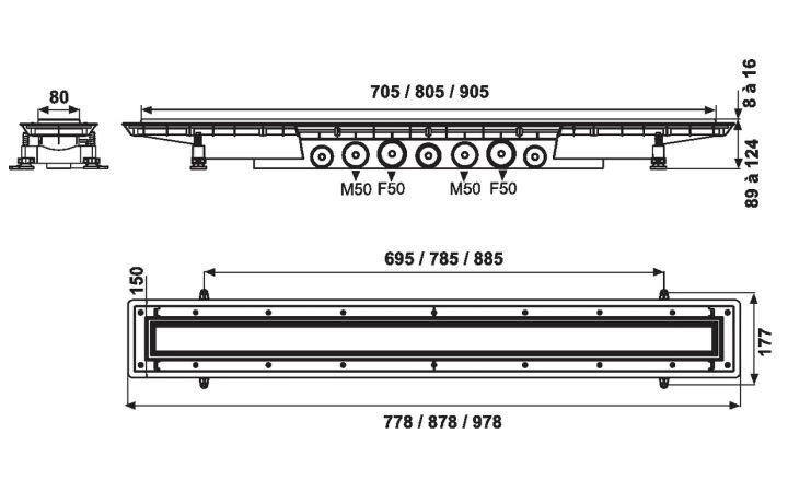 Caniveau De Douche Venisio Expert 700 Mm Wirquin