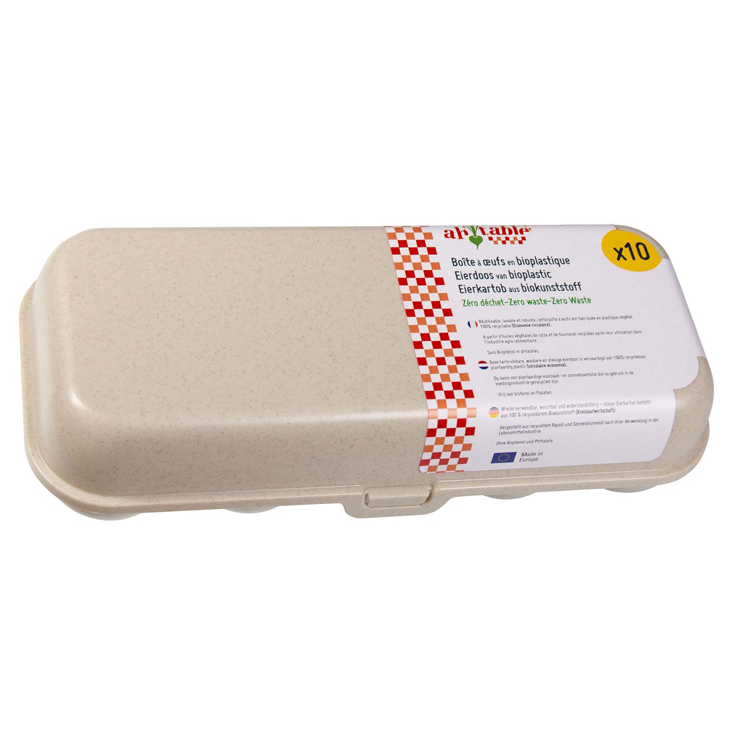 Boîte 10 Oeufs Bioplastique Vert