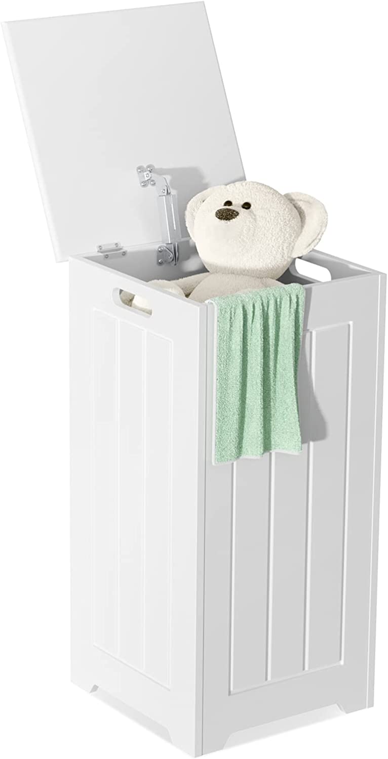 Panier À Linge Avec Couvercle 35 L Corbeille À Linge Rectangulaire Avec Charnière En Métal Et Poignée Latérale Style