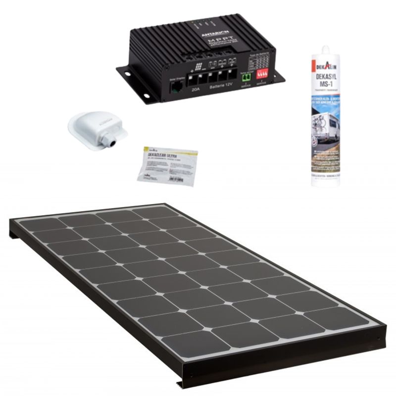Pack Antarion Black Booster 170w Seul Panneau Solaire Camping Car + Kit ...