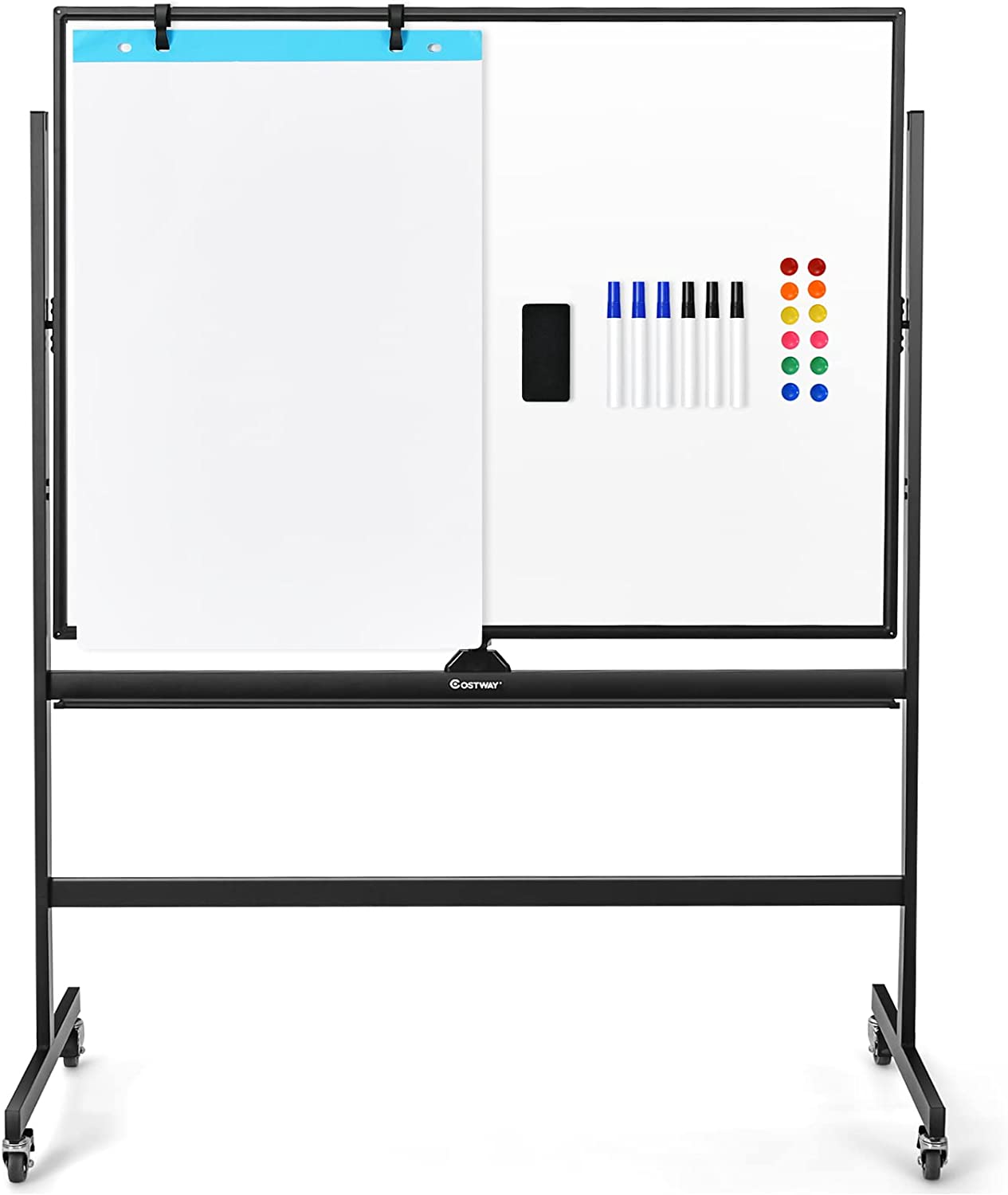 Tableau Blanc Magnétique 90x120cm Réversible À 360° Réglable