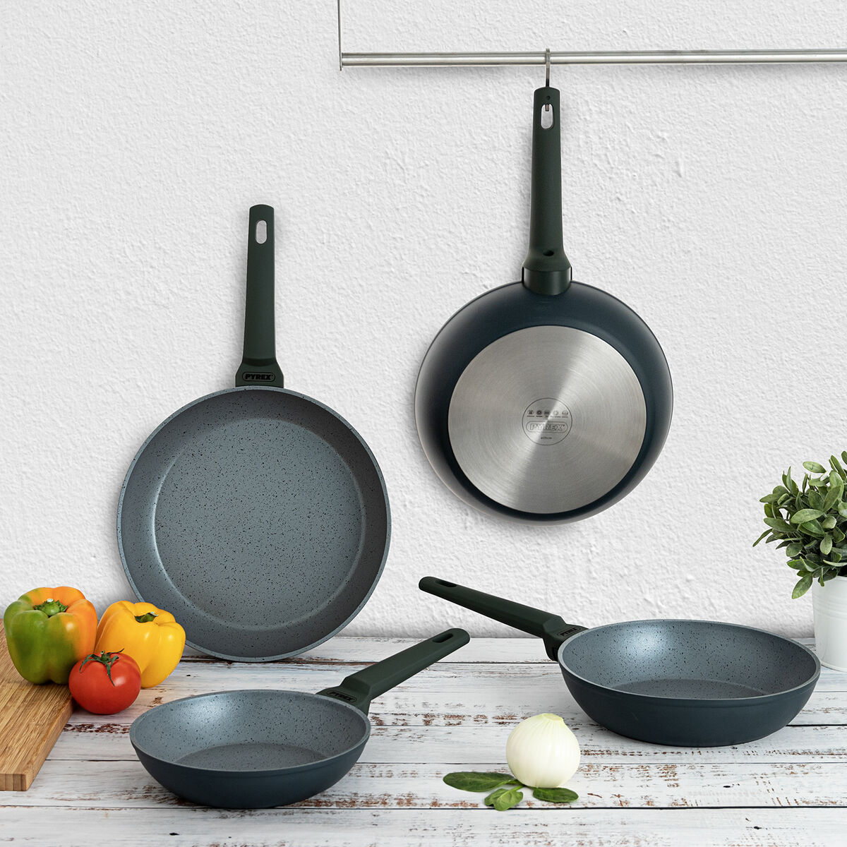 Poêle Anti-adhésive Pyrex Geoh Aluminium Forgé 24 Cm