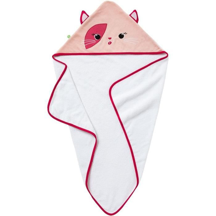 BabyCalin Cape De Bain 70x70 Cm – Message 'Mon Bébé C'est Le Plus Futé' – Éponge Bouclette 100% Coton Avec Capuche Doublée