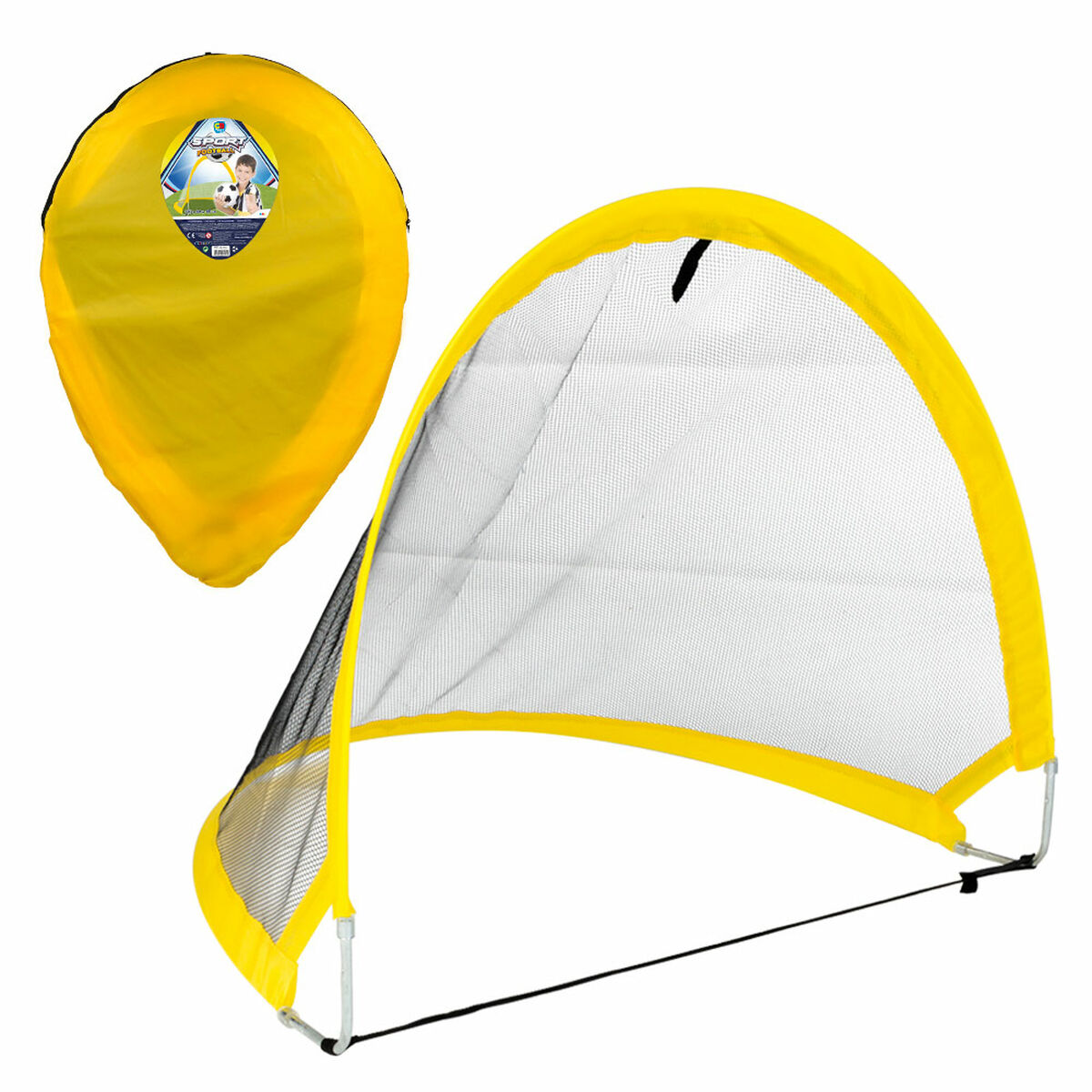 Bnlei But De Foot Pliable 4-en-1 Pour Enfant & Adulte – 120x120x90 Cm, Avec Cibles, Mur D'Entraînement, Sac De Transport – Idéal Jardin, Plage & Cour