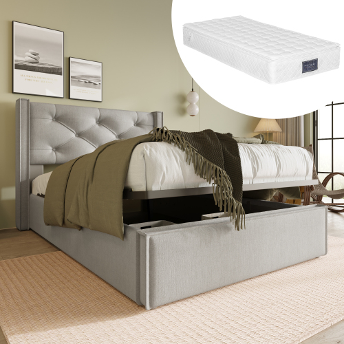 Lit complet avec matelas et rangement