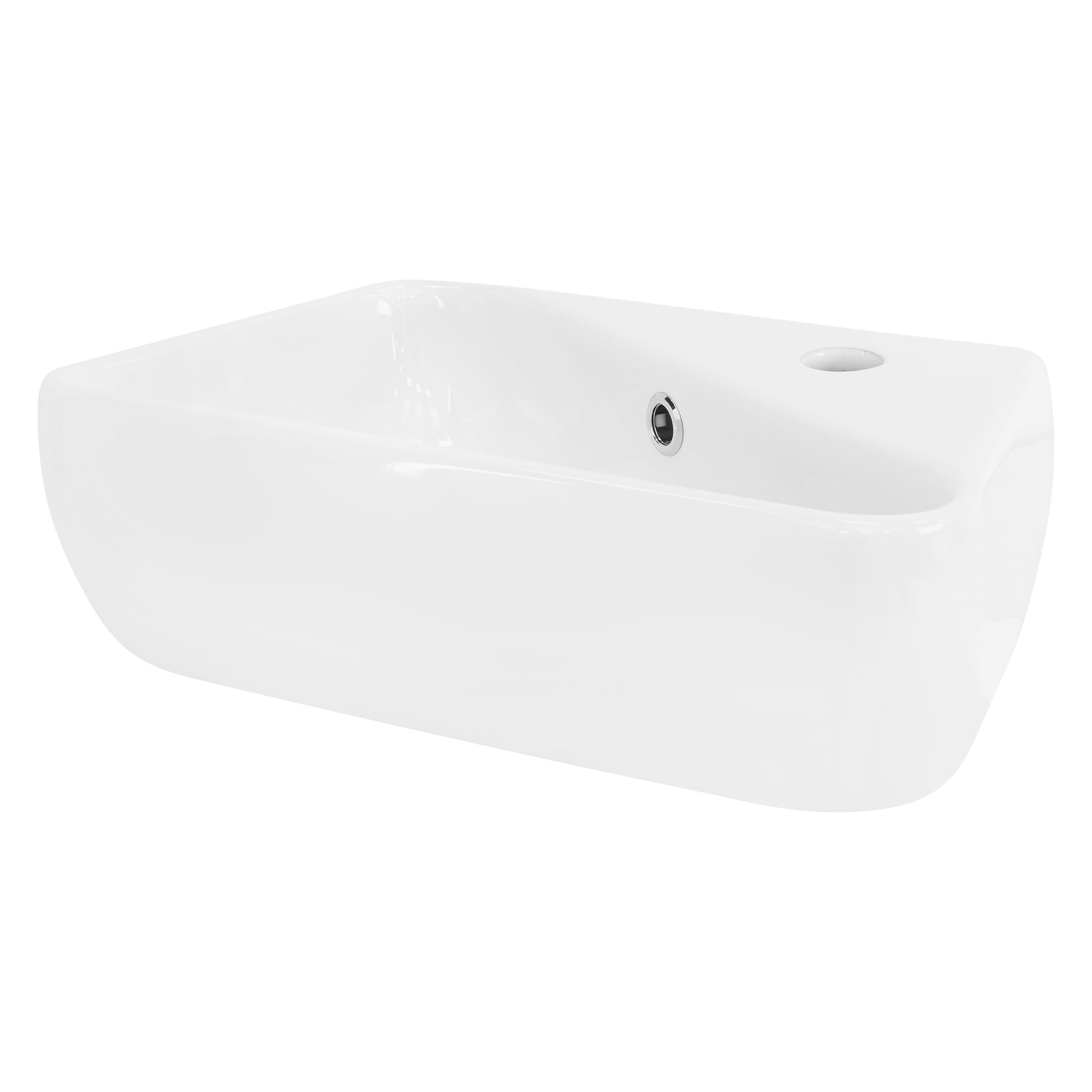 Lavabo Angulaire Céramique Blanc Vasque À Poser Montage Mural 450x270x130 Mm