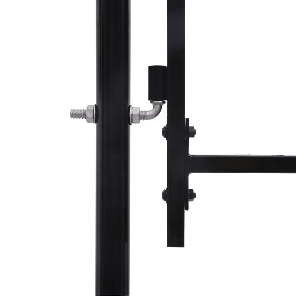 Portail De Clôture De Jardin Avec Dessus Arqué Acier 2x5 M Noir